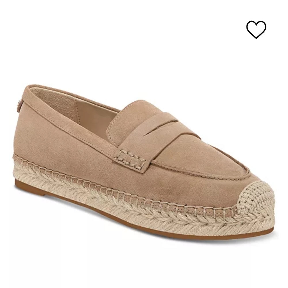 Suede Espadrille Loafer in Taupe
